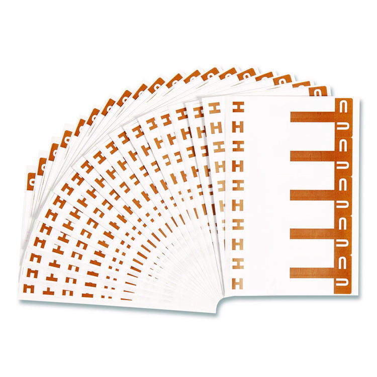 Smead AlphaZ Color-Coded First Letter Combo Alpha Labels, H/U, 1.16 x 3.63, Dark Brown/White, 5/Sheet, 20 Sheets/Pack (SMD67159)