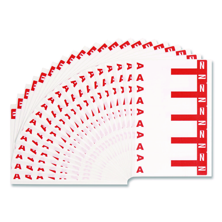 Smead AlphaZ Color-Coded First Letter Combo Alpha Labels, A/N, 1.16 x 3.63, Red/White, 5/Sheet, 20 Sheets/Pack (SMD67152)