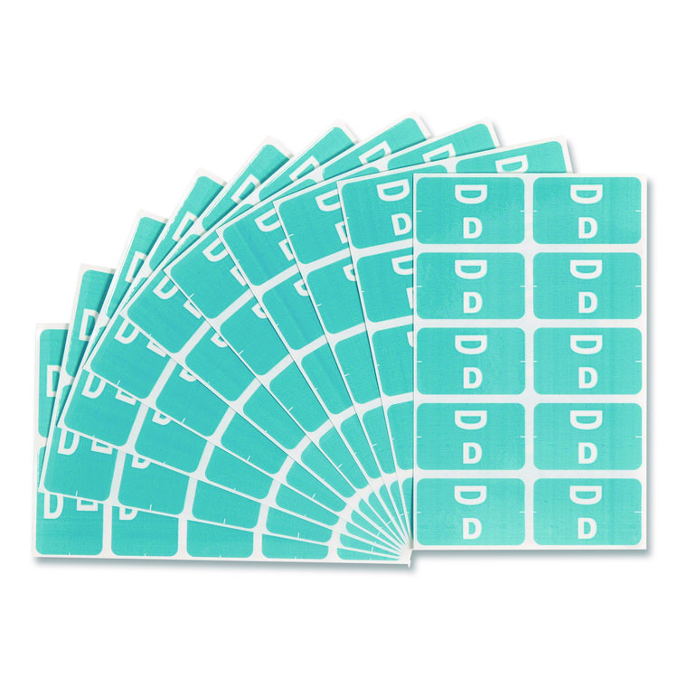 Smead AlphaZ Color-Coded Second Letter Alphabetical Labels, D, 1 x 1.63, Light Blue, 10/Sheet, 10 Sheets/Pack (SMD67174)