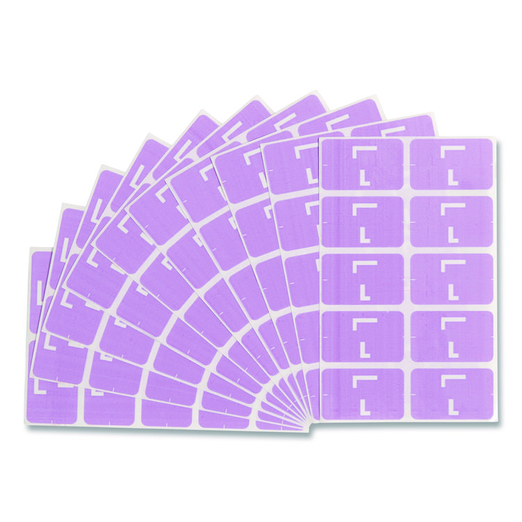 Smead AlphaZ Color-Coded Second Letter Alphabetical Labels, L, 1 x 1.63, Lavender, 10/Sheet, 10 Sheets/Pack (SMD67182)
