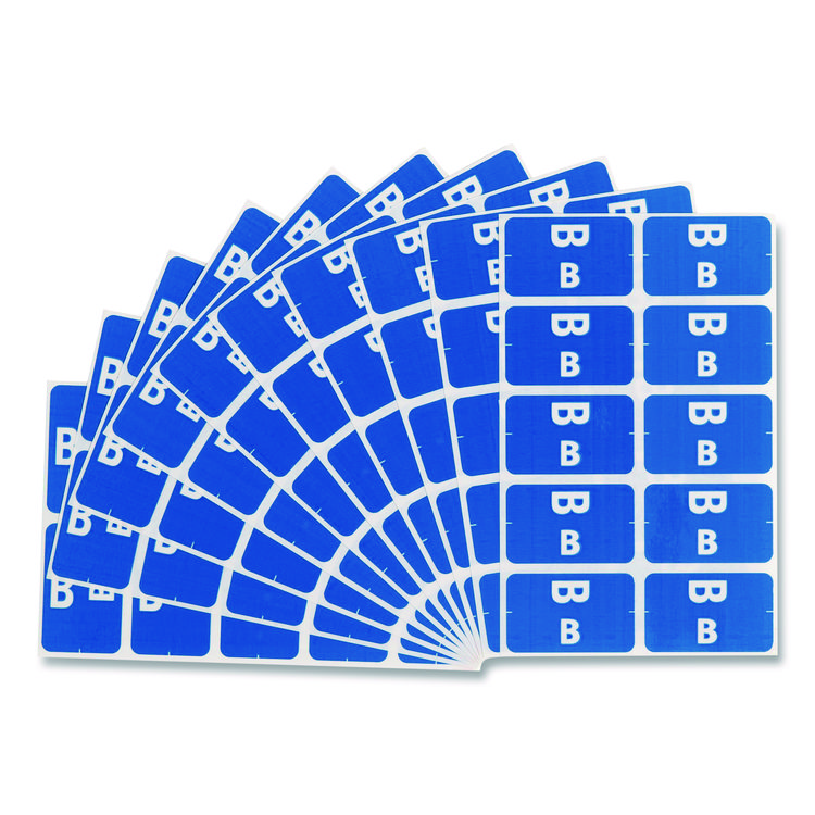Smead AlphaZ Color-Coded Second Letter Alphabetical Labels, B, 1 x 1.63, Dark Blue, 10/Sheet, 10 Sheets/Pack (SMD67172)
