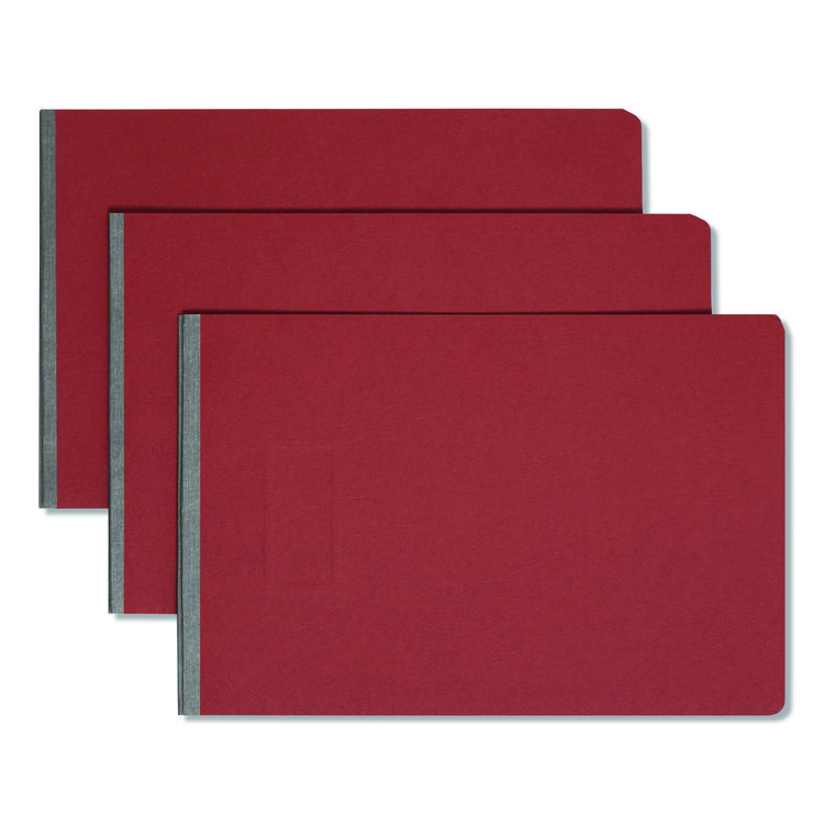 Smead Prong Fastener Premium Pressboard Report Cover, Two-Piece Prong Fastener, 3" Capacity, 11 x 17, Red/Red (SMD81778)