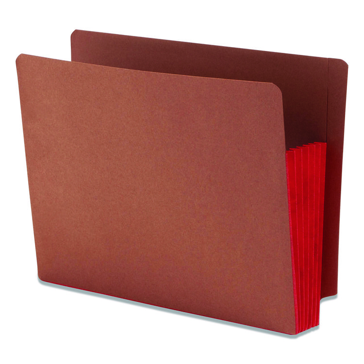 Smead Redrope Drop-Front End Tab File Pockets, Fully Lined 6.5" High Gussets, 5.25" Expansion, Letter Size, Redrope/Red, 10/Box (SMD73696)