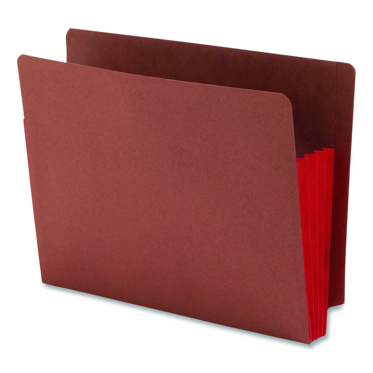 Smead Redrope Drop-Front End Tab File Pockets, Fully Lined 6.5" High Gussets, 3.5" Expansion, Letter Size, Redrope/Red, 10/Box (SMD73686)