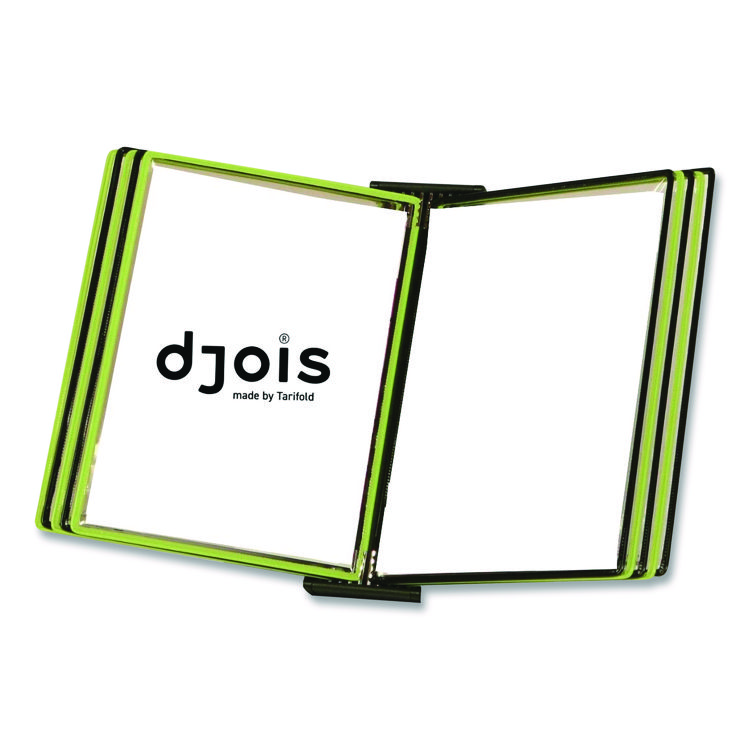 djois by Tarifold Black Line Wall Reference System, 10 Panels with Black, Green Borders, Black Base (TFIWBL291)