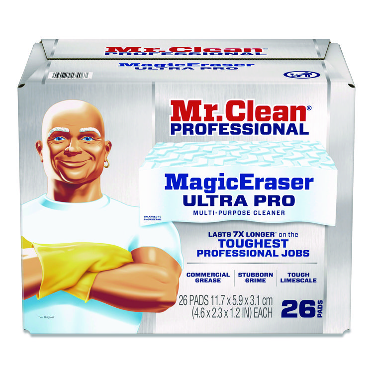 Mr. Clean Magic Eraser Ultra Pro Multi-Purpose Cleaner, 4.72 x 1.38 x 2.56 Thick, White, 26/Carton (PGC17406)