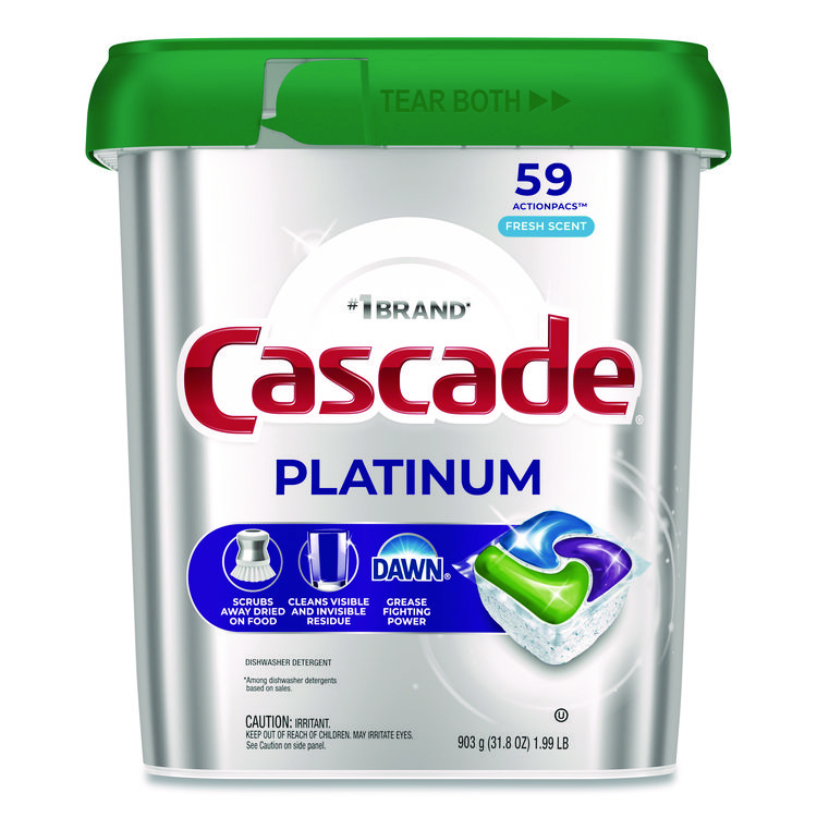 Cascade ActionPacs, Fresh Scent, 31.8 oz Tub, 59 Pacs/Tub (PGC15534PK)