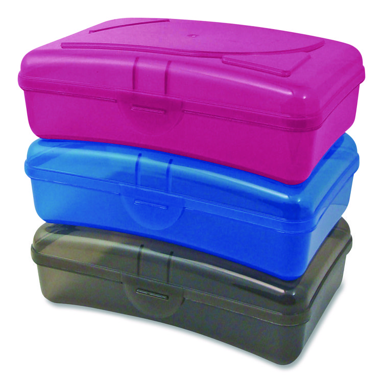 Cra-Z-Art Plastic School Box, 1 Compartment, 8 x 5.13 x 2.13, Randomly Assorted Colors, 6/Carton (CZA114116CT)