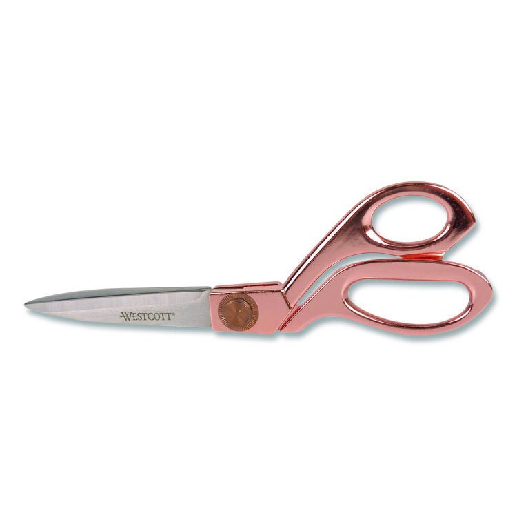 Westcott Vintage Stainless Steel Scissors, 8" Long, Offset Rose Gold Handle (ACM16968)