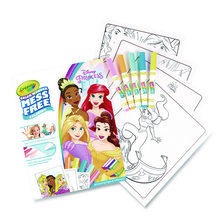 Crayola Disney Princess Color Wonder Kit, Includes Five Markers, Ages 3 and Up, 18 Pages (CYO757003)