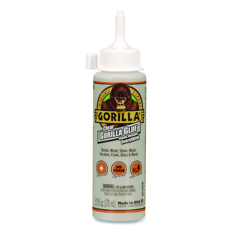 Gorilla Clear Gorilla Glue, 5.75 oz, Dries Clear (GOR4572502)