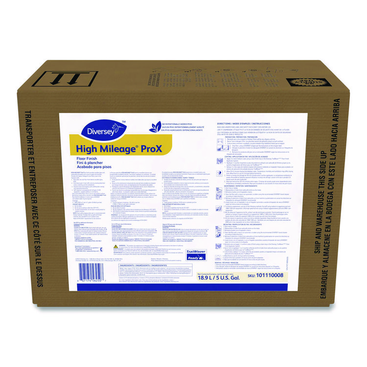 Diversey High Mileage ProX Floor Finish, 5 gal Bag-in-Box (DVS101110008)
