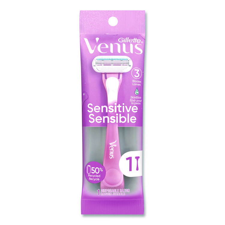 Gillette Venus Sensitive Sensible Razors, 3 Blades, 36/Carton (PGC64906)