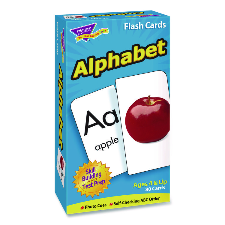 TREND ESL and ELL Resources Alphabet Flash Cards, Grades Pre-K to 1, 3" x 3", Multicolor, 80 Cards/Set (TEPT53012)