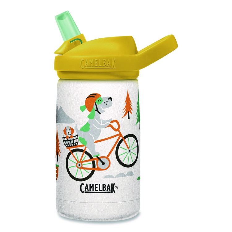 CAMELBAK Eddy + Kids Water Bottle, Biking Dogs Design, 12 oz, Multicolor (WLB2665107035)