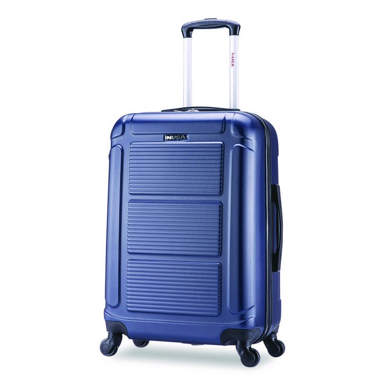 INUSA LUGGAGE Pilot Hard Side Carry-On Suitcase, Four-Wheeled Spinner, 16.34 x 10.24 x 25.39, Blue (WLBIUPIL00MBLU)