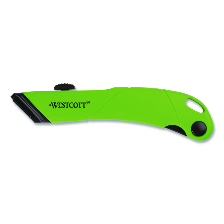 Westcott Ceramic Safety Cutter with Fold-Out Film Cutter, Plastic Handle, Green (WTC00741)