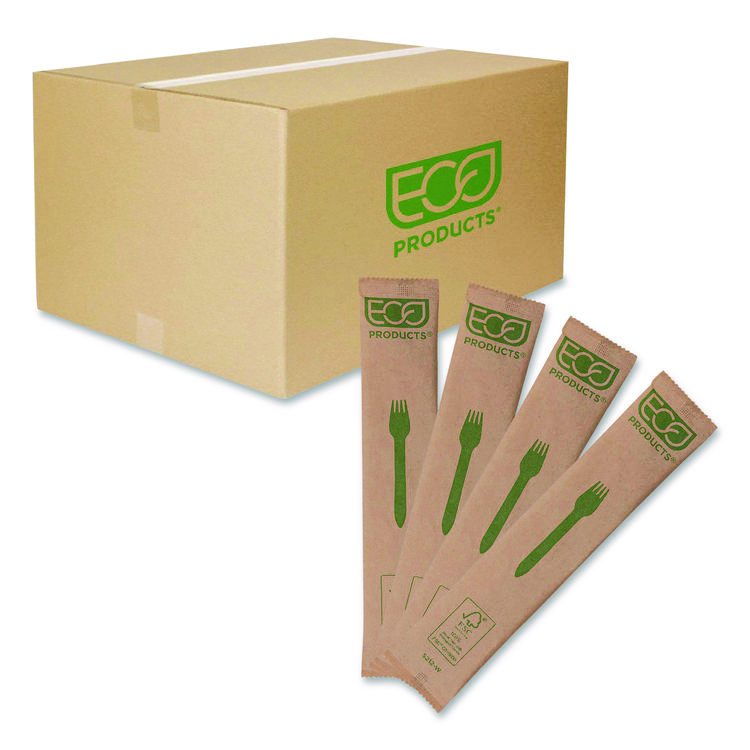 Eco-Products Wood Cutlery, General Purpose Fork, Natural, 500/Carton (ECOEPS212W)