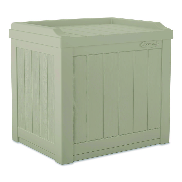 SUNCAST CORPORATION Small Deck Box with Storage Seat, 2.94 cu ft, 22 x 17 x 20.5, Light Taupe (SUASS601)