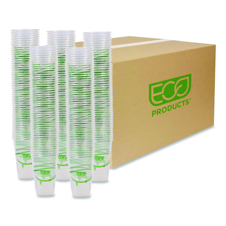 Eco-Products GreenStripe PLA Cold Cups, 10 oz, Plastic, Clear, 1,000/Carton (ECOEPCC10GS)