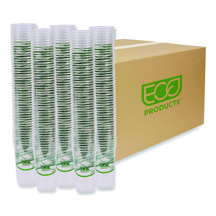 Eco-Products GreenStripe Renewable and Compostable PLA Cold Cups, 24 oz, Plastic, Clear, 50/Pack, 20 Packs/Carton (ECOEPCC24GS)