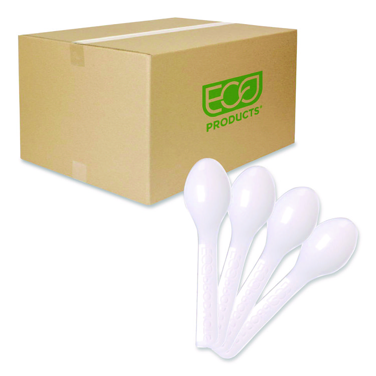 Eco-Products Plantware CPLA Tasting Spoon, Plastic, 3", White, 2,000/Carton (ECOEPS016)