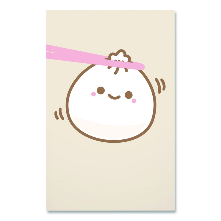 Denik Smoko Lil B Dumpling Layflat Notebook, 1-Subject, Medium/College Rule, Tan/White/Pink Cover, (72) 8 x 5 Sheets (DNKLFC1887L)