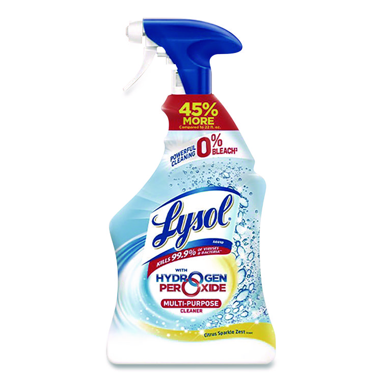 LYSOL Brand Multi-Purpose Cleaner with Hydrogen Peroxide, Citrus Sparkle Zest Scent, 32 oz Trigger Spray Bottle (RAC1920089289)