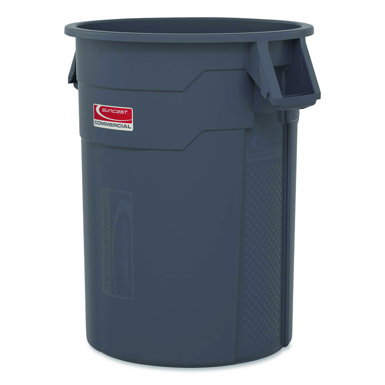 Suncast Commercial Injection Molded Utility Trash Can, 20 gal, Resin, Gray (SUATCU20)