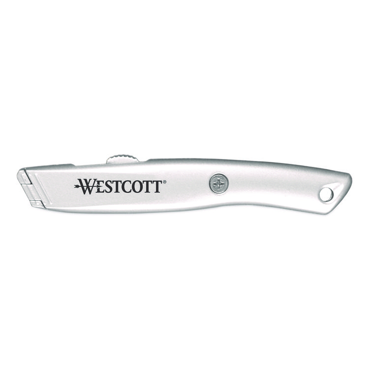 Westcott Aluminum Safety Cutter with Ceramic Blade, Aluminum Handle, Silver (WTC00722)