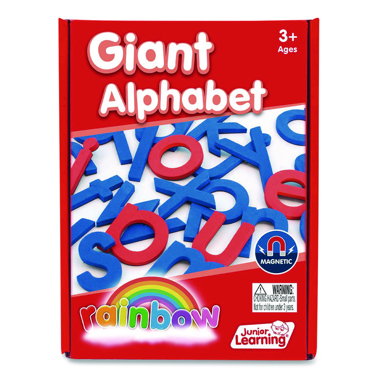 JUNIOR LEARNING Rainbow Giant Alphabet, Lowercase Letters, +/- 3" Tall, Blue Consonants, Red Vowels, 26 Pieces (JRL606)