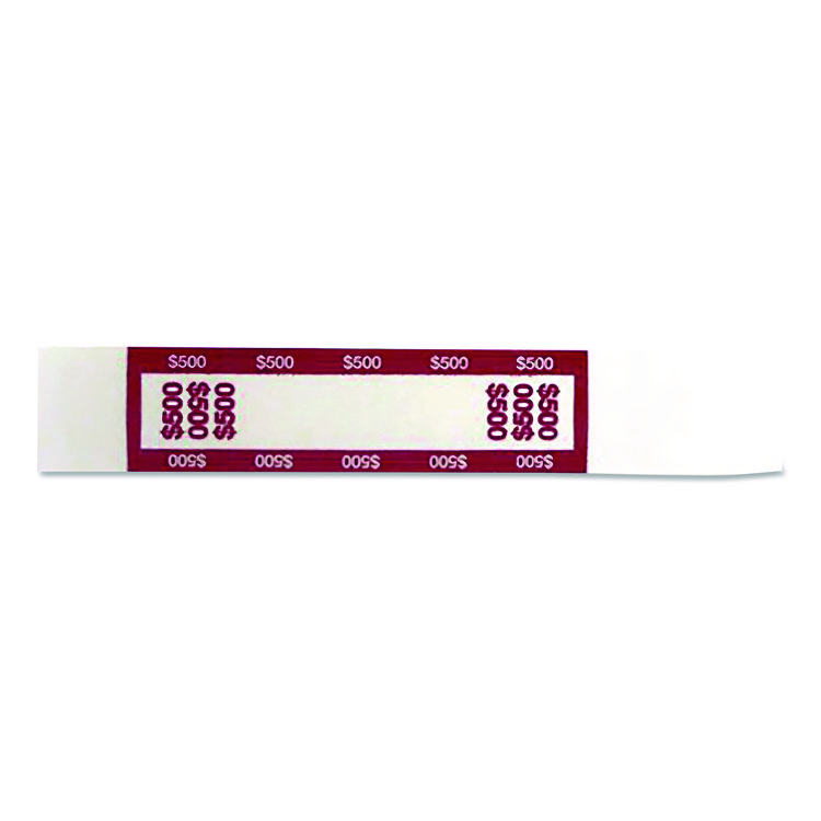 CONTROLTEK Currency Straps, $500, Self-Adhesive, 1,000/Pack (CNK560019)