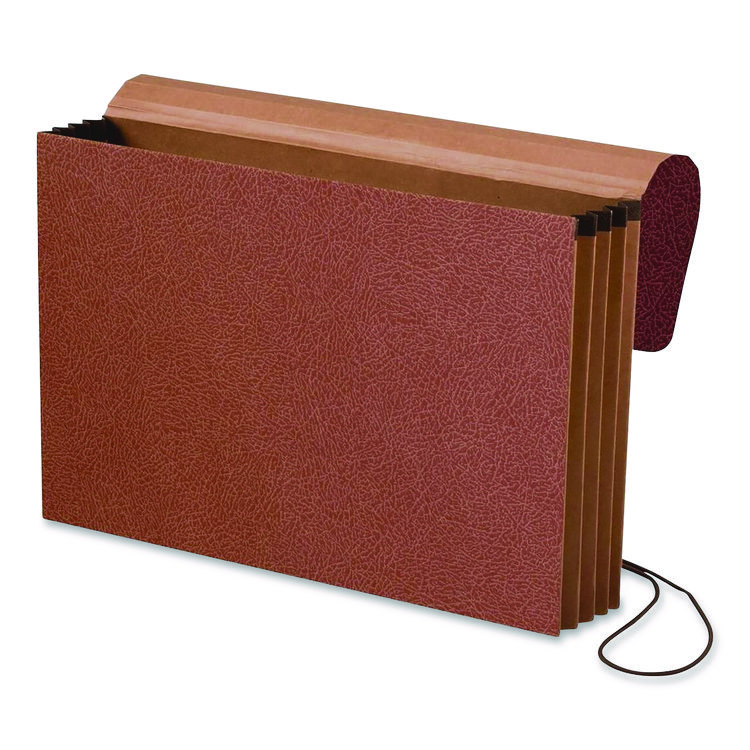 Pendaflex Standard Expanding Wallet with Fiber Gussets, 3.5" Expansion, 1 Section, Elastic Cord Closure, Legal Size, Redrope, 10/Box (PFX1056ELOXBX)