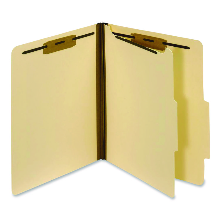 Pendaflex Manila Top Tab Classification Folders, 1.75" Expansion, 1 Divider, 4 Fasteners, Letter Size, Manila Exterior, 10/Box (PFX23700P)