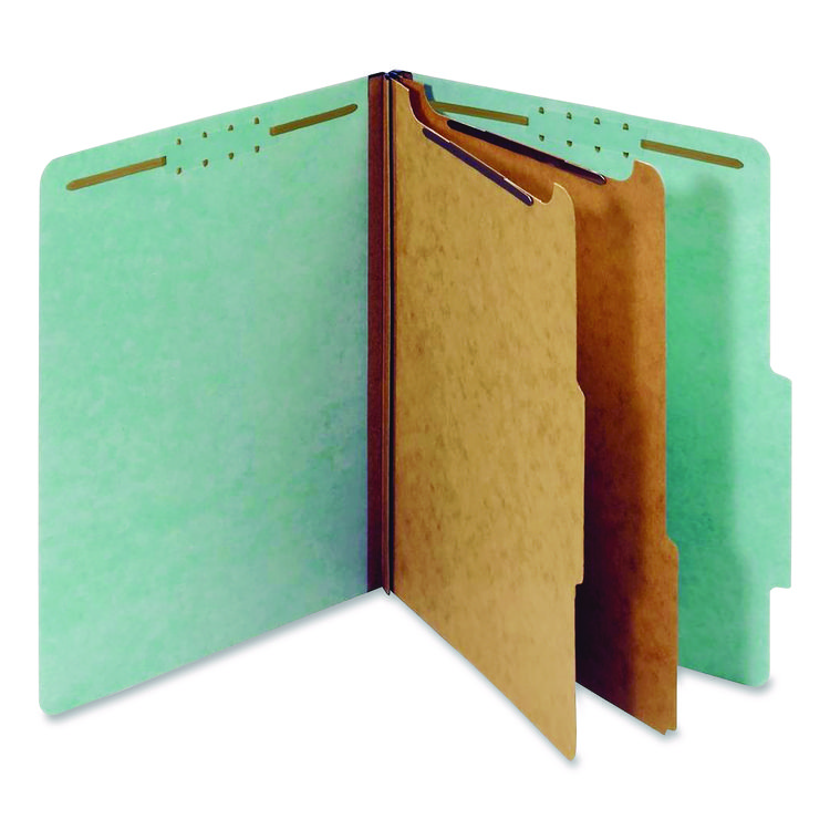 Pendaflex Colored Pressboard Top Tab Classification Folders, 2.5" Expansion, 2 Dividers, 6 Fasteners, Letter Size, Light Blue, 10/Box (PFX24130P)