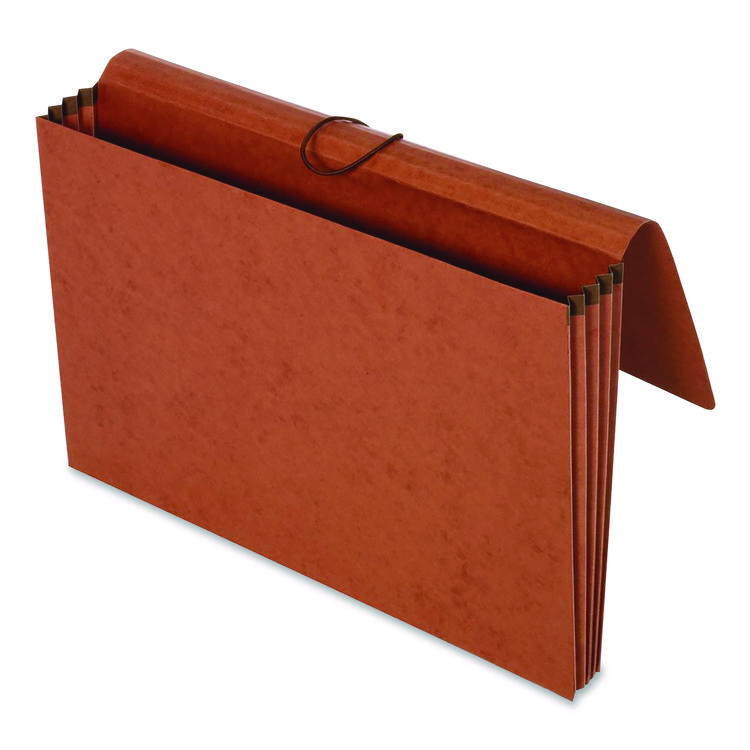 Pendaflex Extra-Wide Expanding Wallet, 5.25" Expansion, 1 Section, Flap/Elastic Cord Closure, Legal Size, Redrope, 10/Box (PFX73189BX)