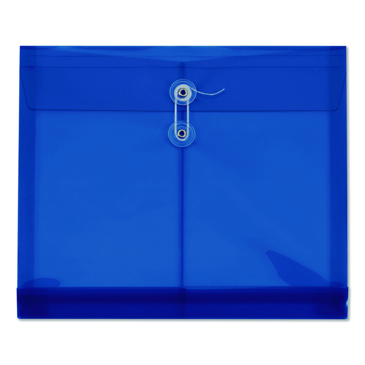 Pendaflex Poly Document File, String and Button Closure, 10 x 13, Blue, 5/Pack (PFX84522GW)
