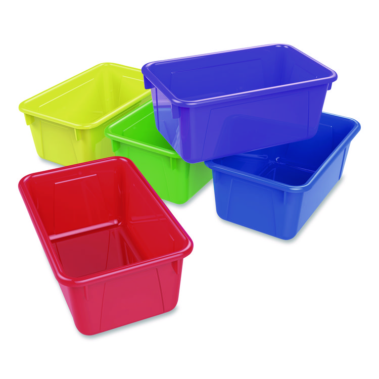 Storex Cubby Bins, 7.8 x 12.2 x 5.1, Assorted Colors, 5/Carton (STX62414U05C)