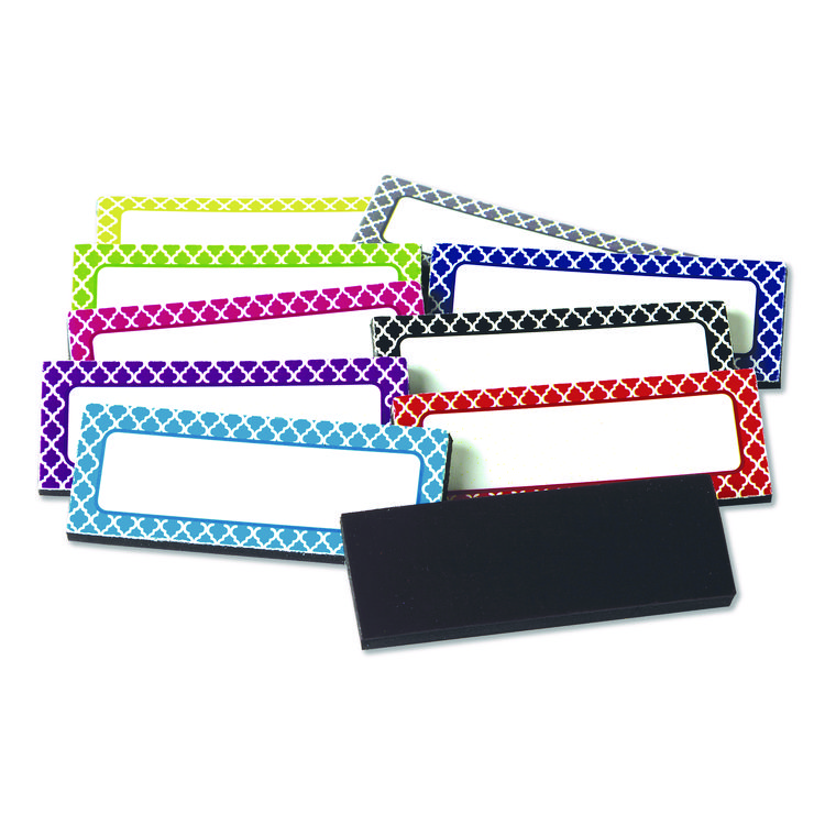 Teacher Created Resources Moroccan Magnetic Labels, 10 Assorted Colors, 2.5" x 1", 30/Pack (TCR20684)