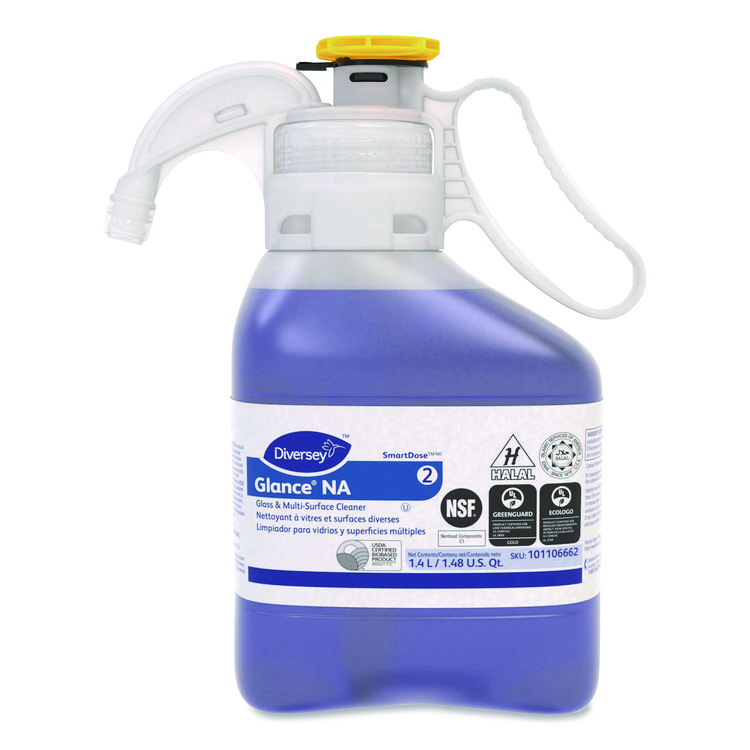 Diversey Glance NA Glass and Multi-Surface Cleaner SC, Unscented, 1.4 L SmartDose, 2/Carton (DVO101106662)