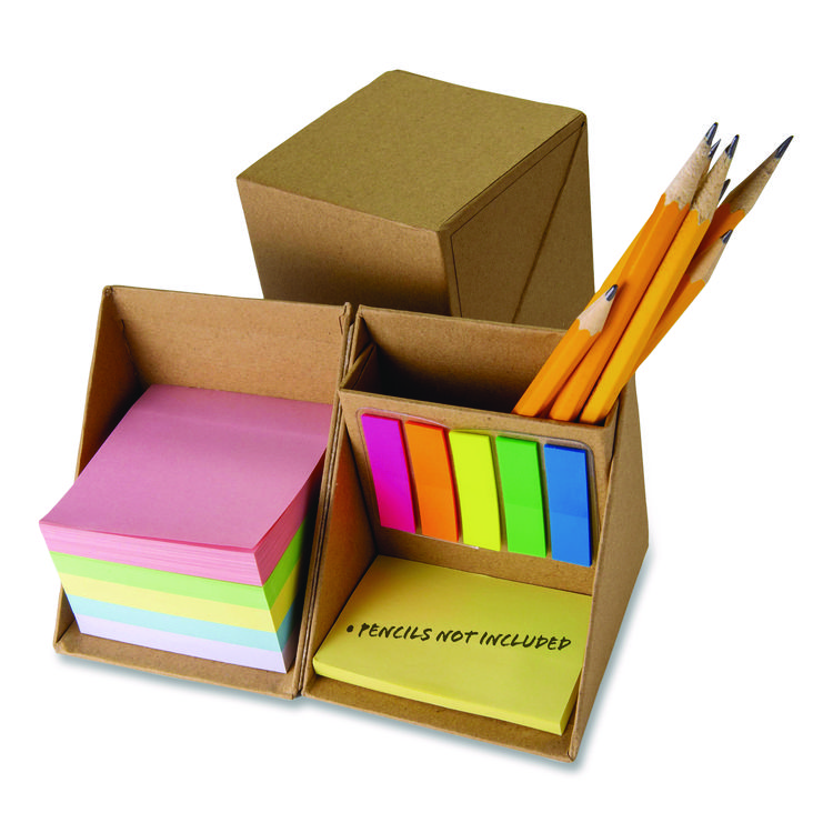 Officemate Desk Supply Organizer, 3 Compartments, 3.5 x 3.5 x 3.5, Brown, Paper (OIC21559)