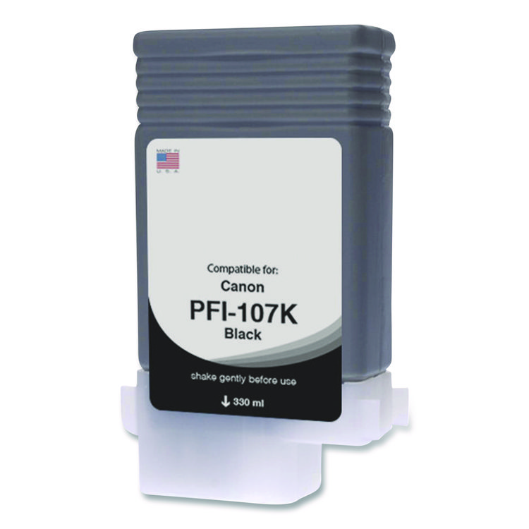 CLOVER IMAGING GROUP Compatible Black Ink, Replacement for PFI-107 (6705B001AA), 130 mL (CTGWCPFI107B)