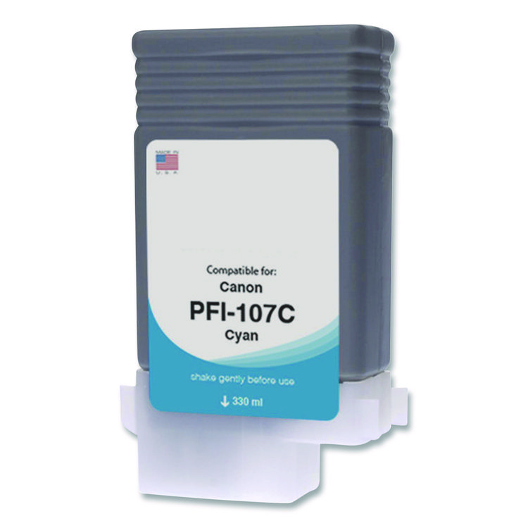 CLOVER IMAGING GROUP Compatible Cyan Ink, Replacement for PFI-107 (6706B001AA), 130 mL (CTGWCPFI107C)