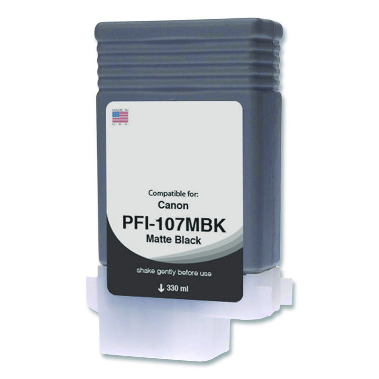 CLOVER IMAGING GROUP Compatible Matte Black Ink, Replacement for PFI-107 (6704B001AA), 130 mL (CTGWCPFI107MB)