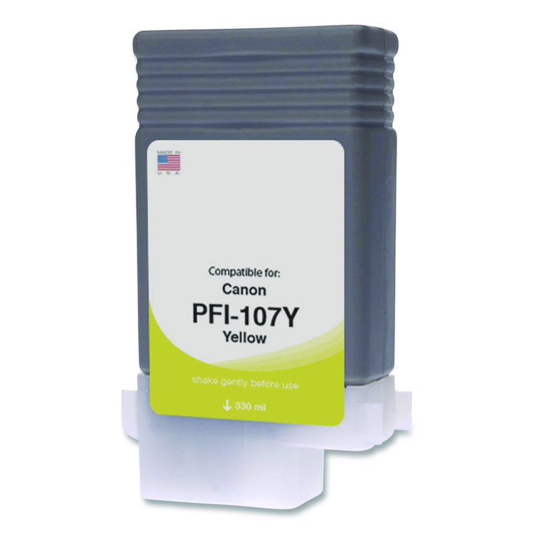 CLOVER IMAGING GROUP Compatible Yellow Ink, Replacement for PFI-107 (6708B001AA), 130 mL (CTGWCPFI107Y)