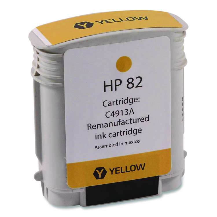 CLOVER IMAGING GROUP Remanufactured Yellow High-Yield Ink, Replacement for 82 (C4912A), 69 mL (CTGWH82Y)