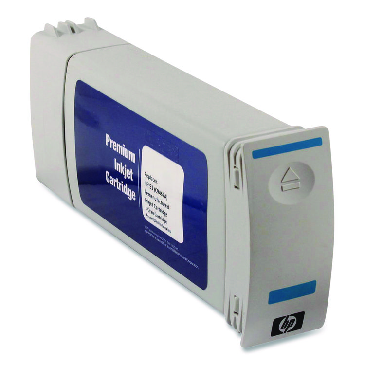 CLOVER IMAGING GROUP Remanufactured Cyan High-Yield Ink, Replacement for 91 (C4913A), 69 mL (CTGWH91C)