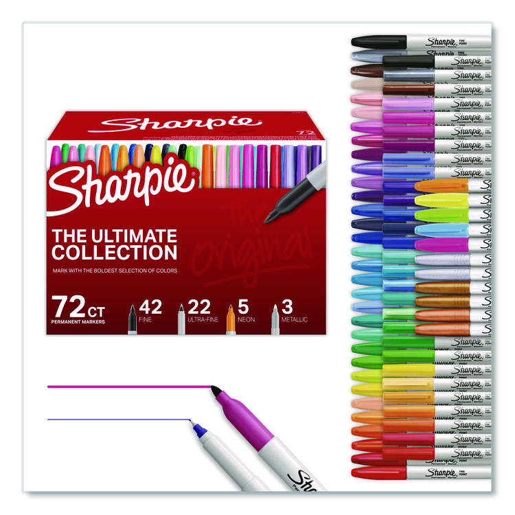 Sharpie Permanent Markers Ultimate Collection Value Pack, Assorted Bullet Tips, Assorted Colors, 72/Set (SAN1983254)