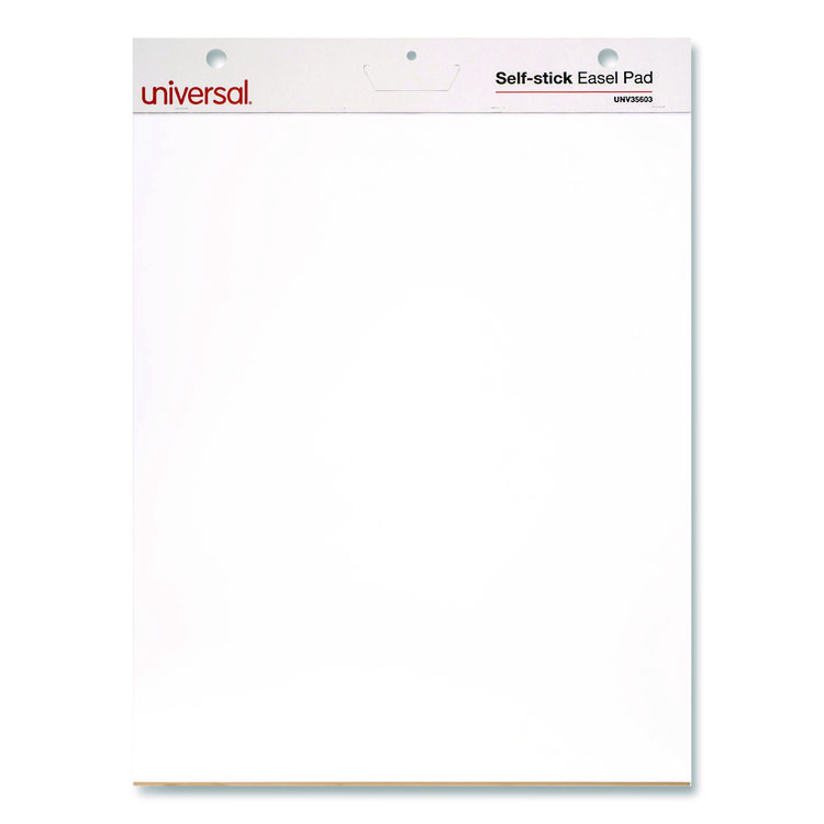 Universal Self-Stick Easel Pad, Unruled, 25 x 30, White, 30 Sheets, 2/Carton (UNV35603)