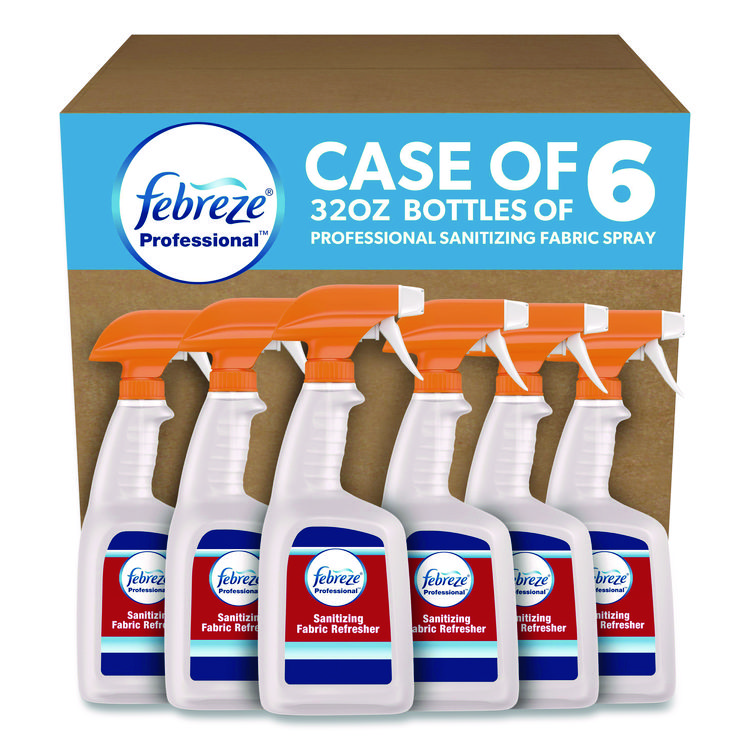 Febreze Professional Sanitizing Fabric Refresher, Light Scent, 32 oz Spray Bottle, 6/Carton (PGC07309)